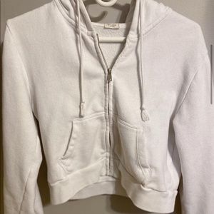 White Cropped Brandy Zip-up